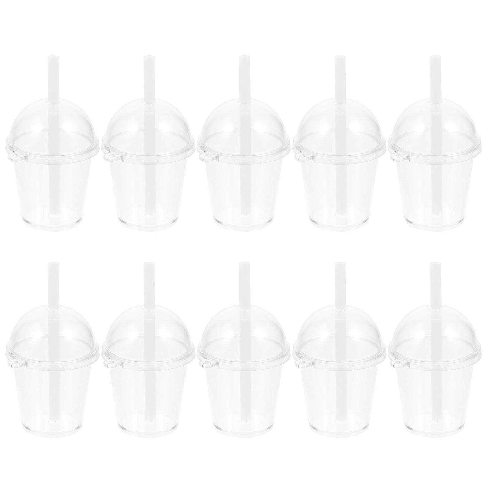 Plastic Mini Drinking Cups Miniature Design For Doll House Decoration Craft Projects 6.5X3.5X3.5CM 10Pcs
