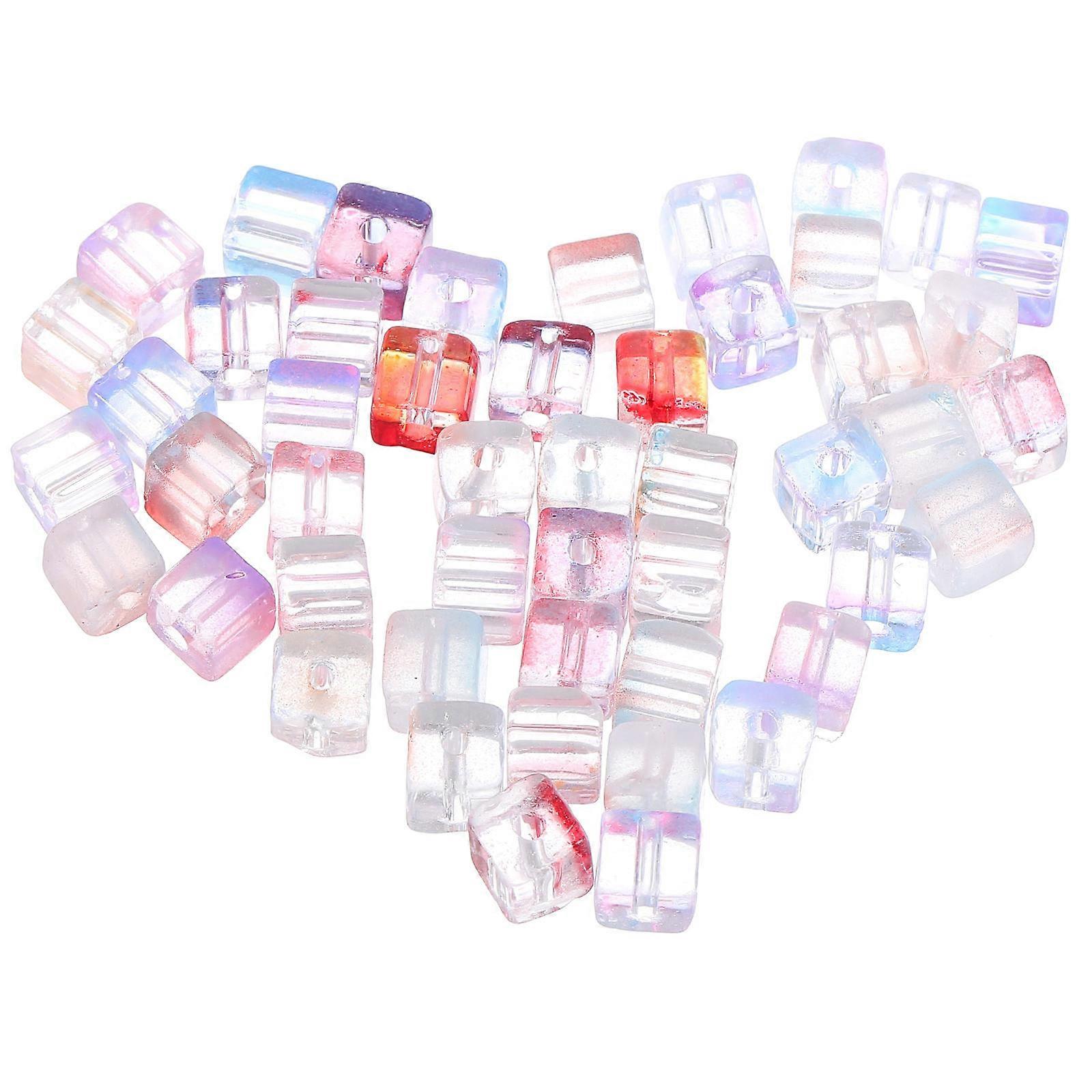 Crafting Beads Square Glass Beads Diy Craft Handmade Headdress Assorted Color 0.70X0.70X0.70CM Jewelry Making 500Pcs