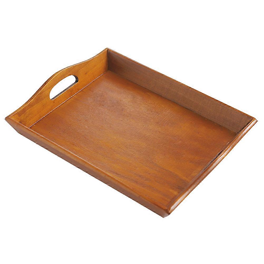 Rectangle Wood Tray Vintage Serving Trays For Pastry Fruit Breakfast Decorative Wooden Holder 30.8 X 25.8 X 3.8Cm 1Piece