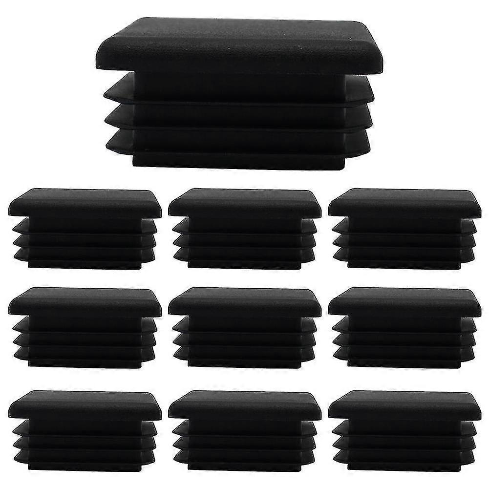Square Plastic Plug Tubing End Cap 10pcs Black Square Tube Plugs for DIY Projects