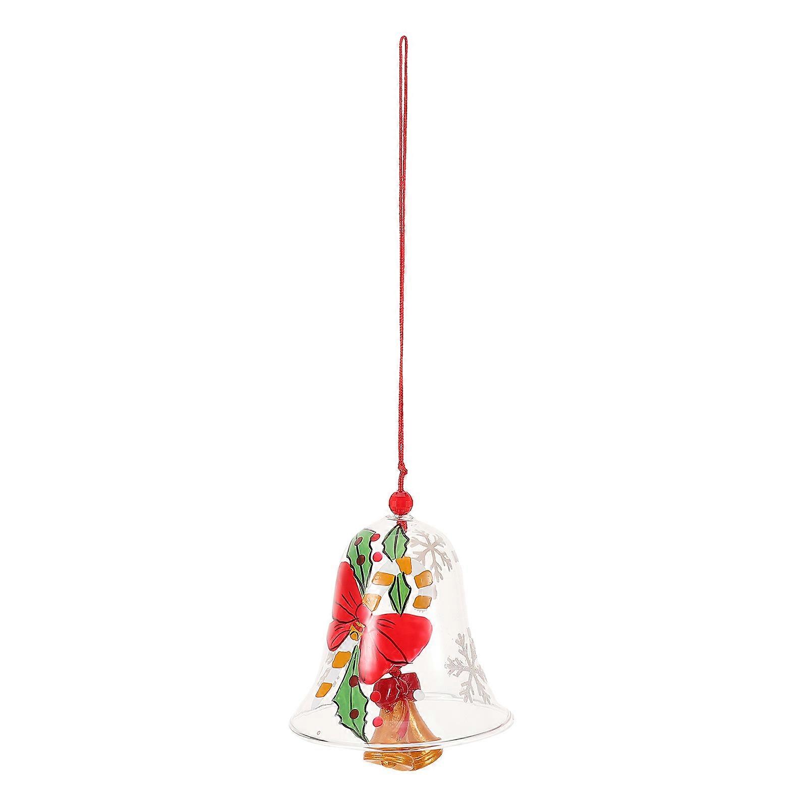 Wind Chimes Glass Bell Shape Multi-Colored Home Adornment Christmas Atmosphere 8.5X2.6X2.6in 1 Pair