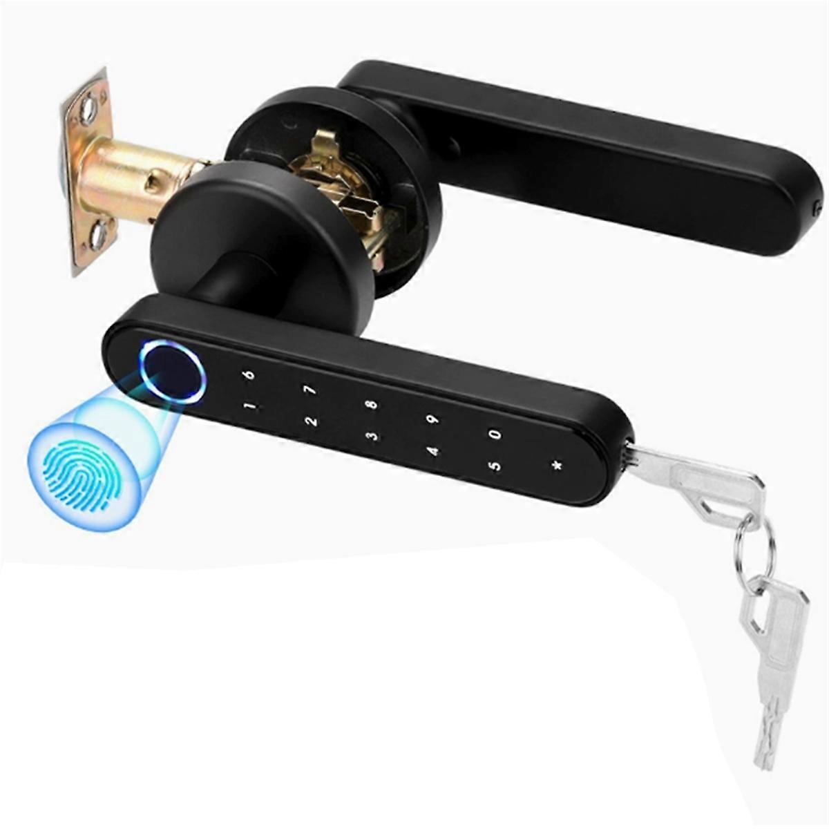 Tuya Smart Life APP Smart Fingerprint Password RFID Card Lock for Indoor Wooden Metal Door