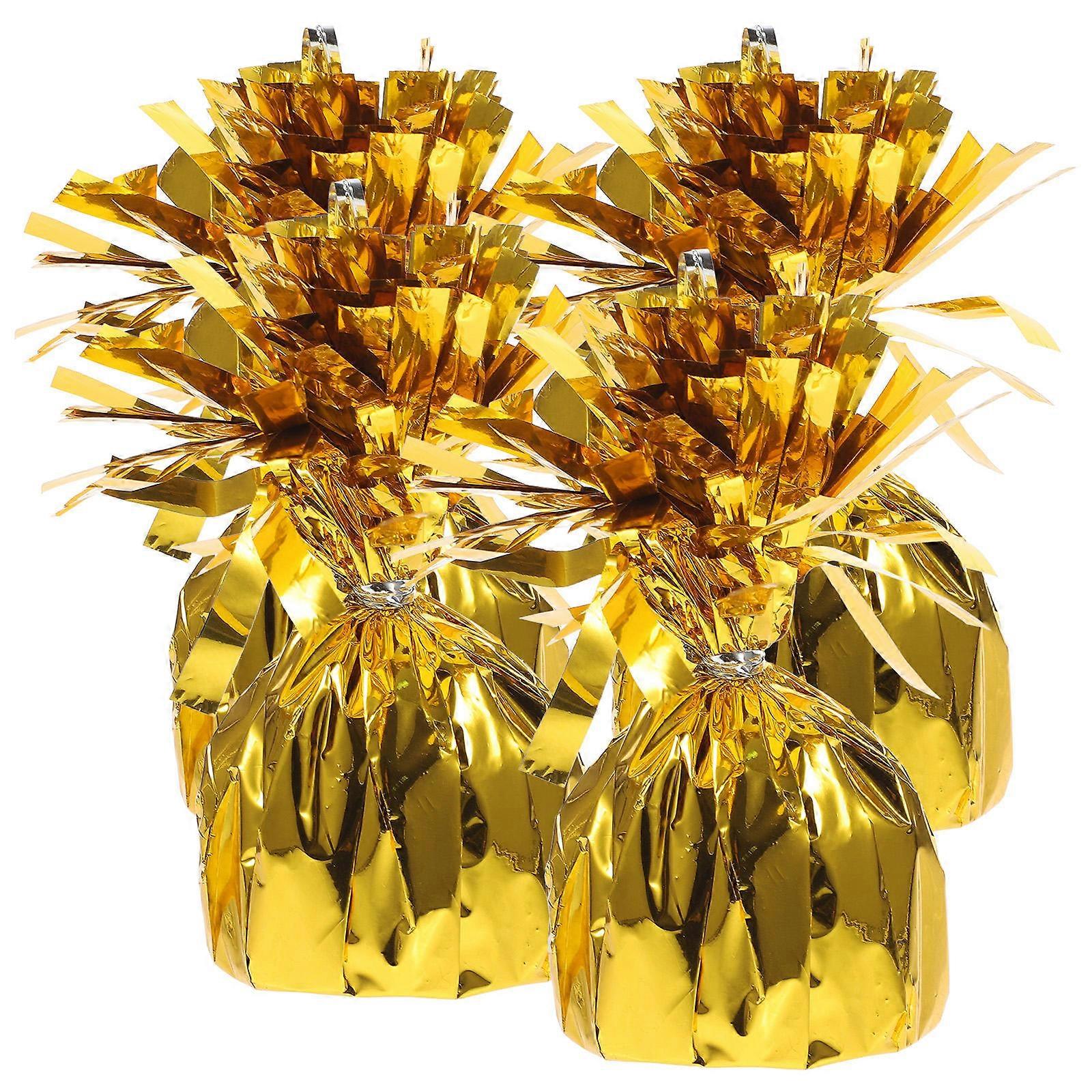 4pcs Gold Balloon Weights, Decorative Holders for Table Use at Birthday Parties and Celebrations