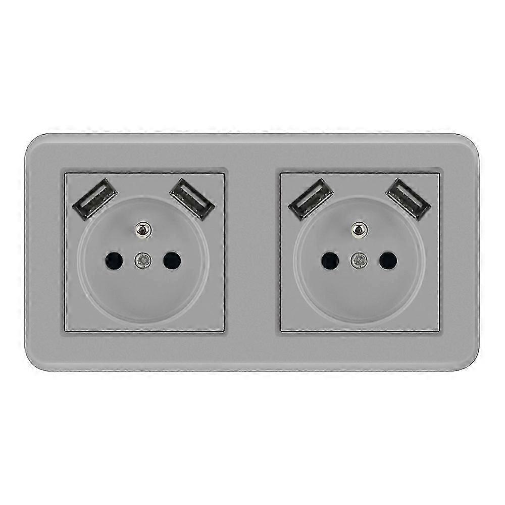 French socket 16A European socket type 82 recessed wall socket pc gray paint 8.2*8.2 CM E