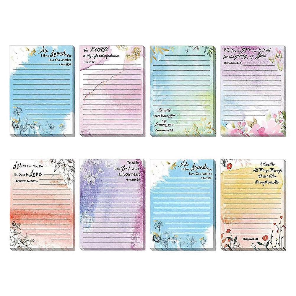 Book Review Note Pad Sticky Tabs Record Lists Reminders Rectangular Lined 8Set