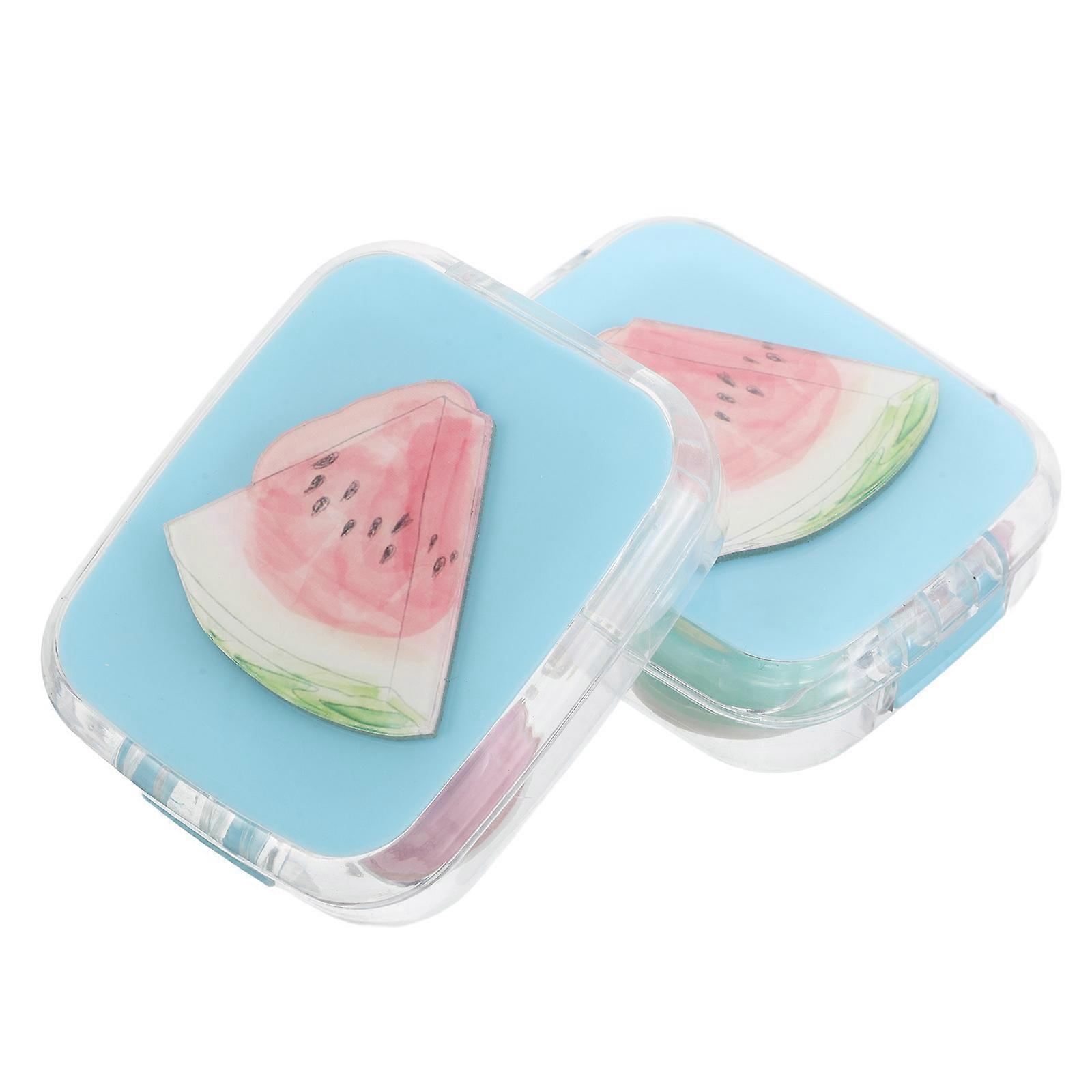 Travel Case Portable Soak Storage Kit Square Multi Color 7.50X6.40X2.90CM Leakproof For Daily Use 2Pcs