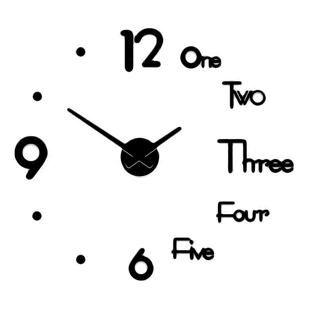 Wall Clock Creative Diy Sticker Design Nordic Style Quartz Time Display Silent Operation Inch 1Pack