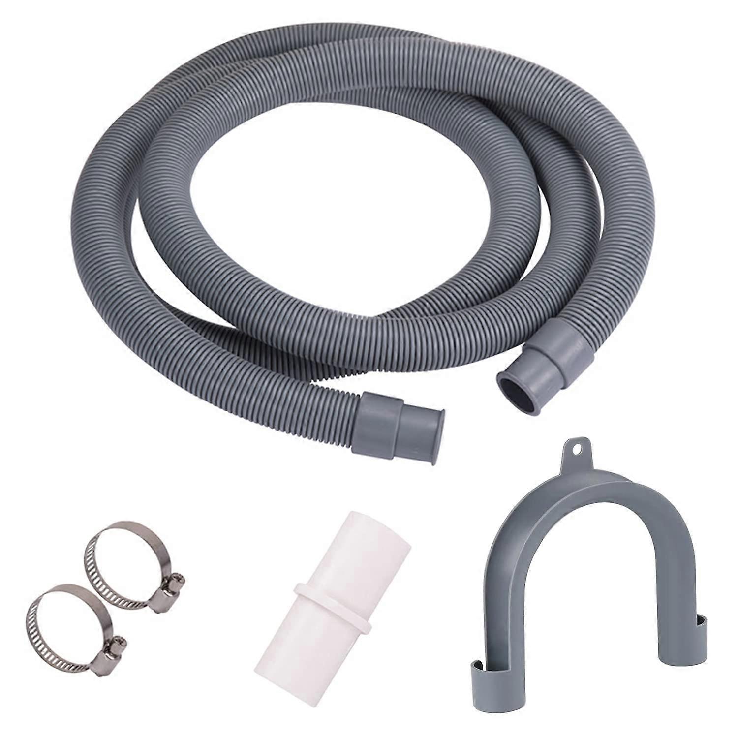 2M Drain Hose Extension for Dishwasher and Washing Machine, Includes Bracket and Hose Clamps, Durable Waste Water Hose