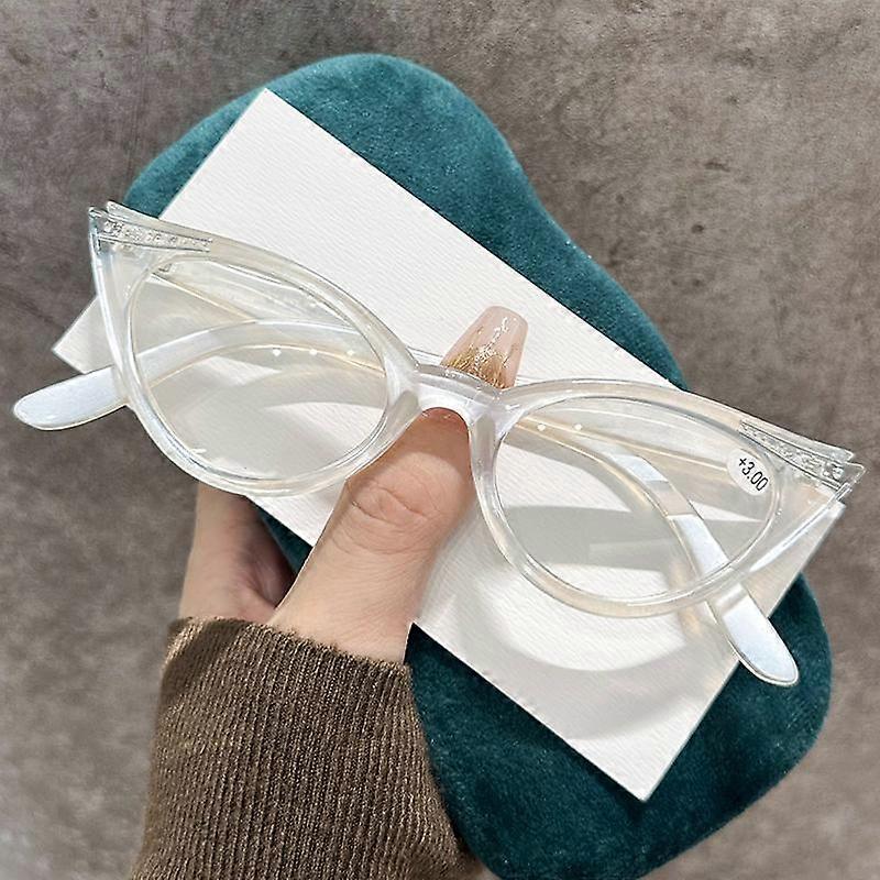 Fashion Ladies Cat Eye Reading Glasses New Trendy Blue Light Blocking Far Sight Eyeglasses Prescription Presbyopia Eyewear 0+1.5