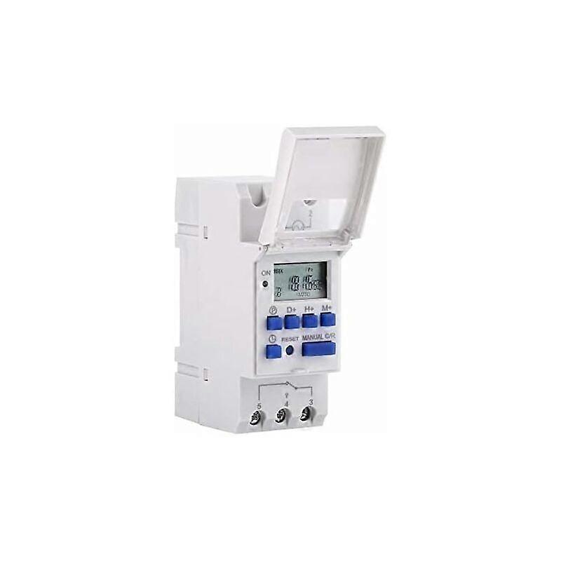 Timer Digitale Programmabile, Display LCD Interruttore Orario Digitale Settimanale con Programmazione su Guida DIN (220 V)