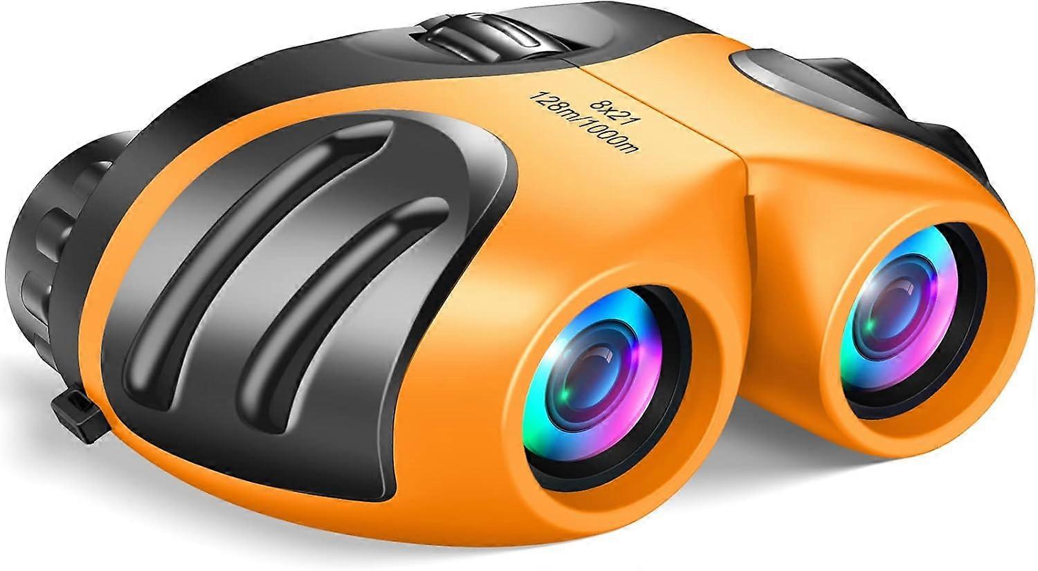 Binoculars for kids, compact high resolution shockproof binoculars, orange