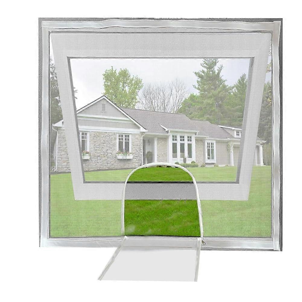 Adjustable Window Grille Replacement Set with Zipper Opening, Insect Protection Nets for Home, Mosquito Barrier