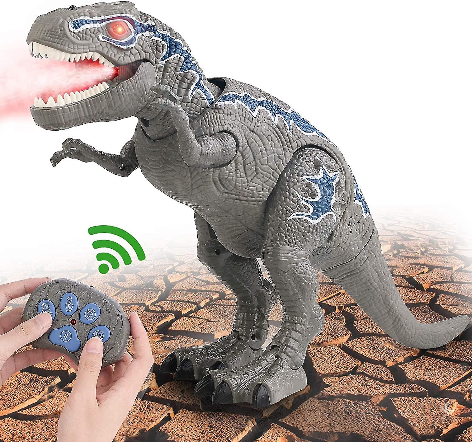 Dinosaur Toys For 3-12 Year Old Boys Girls, Led Light Up Walking And Roaring Realistic T-rex Dinosaur Toy With Glowing Eyes Projection Spray Function 