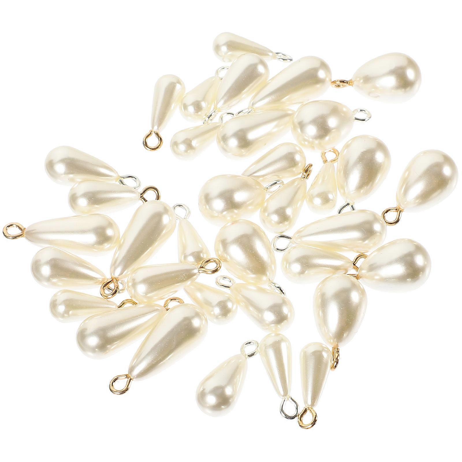 Σκουλαρίκια Κάνοντας Γούρια Απομίμηση Μαργαριτάρι Γούρια Μενταγιόν Κοσμήματα Προμήθειες Ποικιλία Χρώμα 18x13mm Σκουλαρίκια Κάνοντας 40Pcs