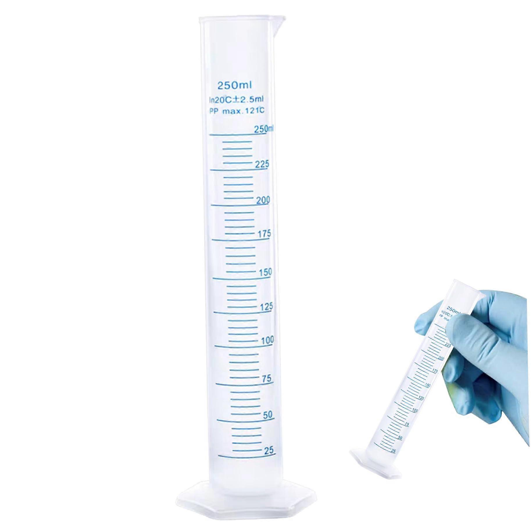 Hydrometer Test Tube Plastic 250ml Graduated Cylinder With Clear Scale Portable Laboratory Measuring Cylinder