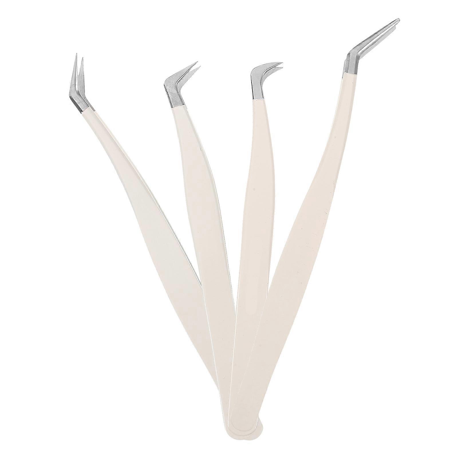 Stainless Steel Eyelash Tweezers False Eyelashes Extension Personal Use Compact Design 1 Set