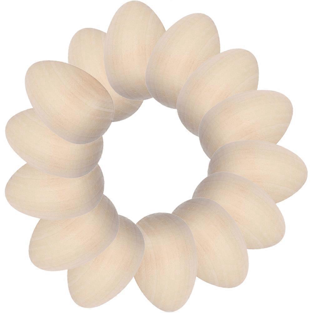 Easter Simulation Egg For Party Unfinished Wooden Eggs Display Model 20Set