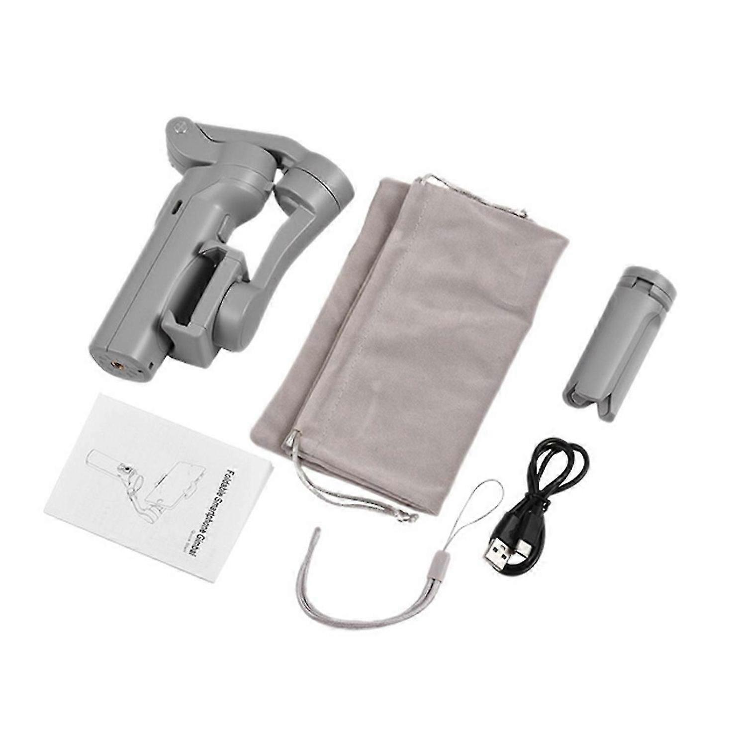 F5 3-Axis Handheld Stabilizer with Face Tracking for Short Video and Vlog Portable and Foldable Gray