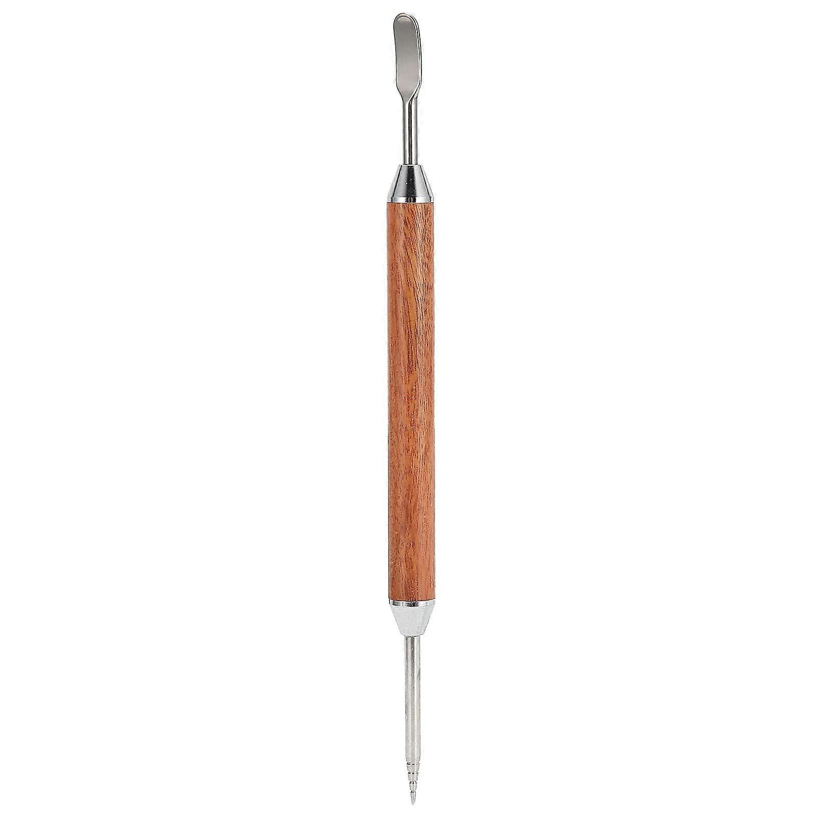 Coffee Latte Pen - Stainless Steel Latte Art Tool with Wooden Handle for DIY Coffee Decorating and Foam Art