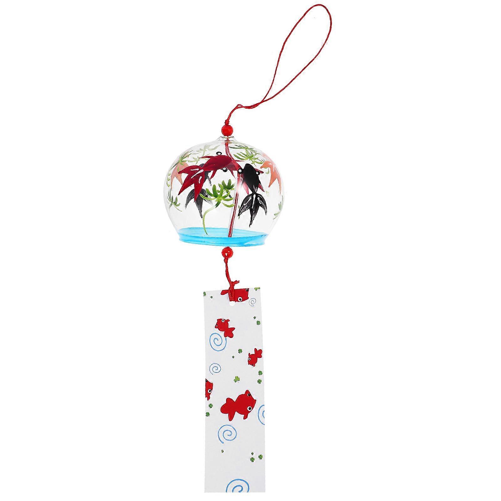 Decorative Wind Chimes Japanese Style High Borosilicate Glass Balcony Hanging Homeowners 41.00X8.00X8.00CM 1Pack
