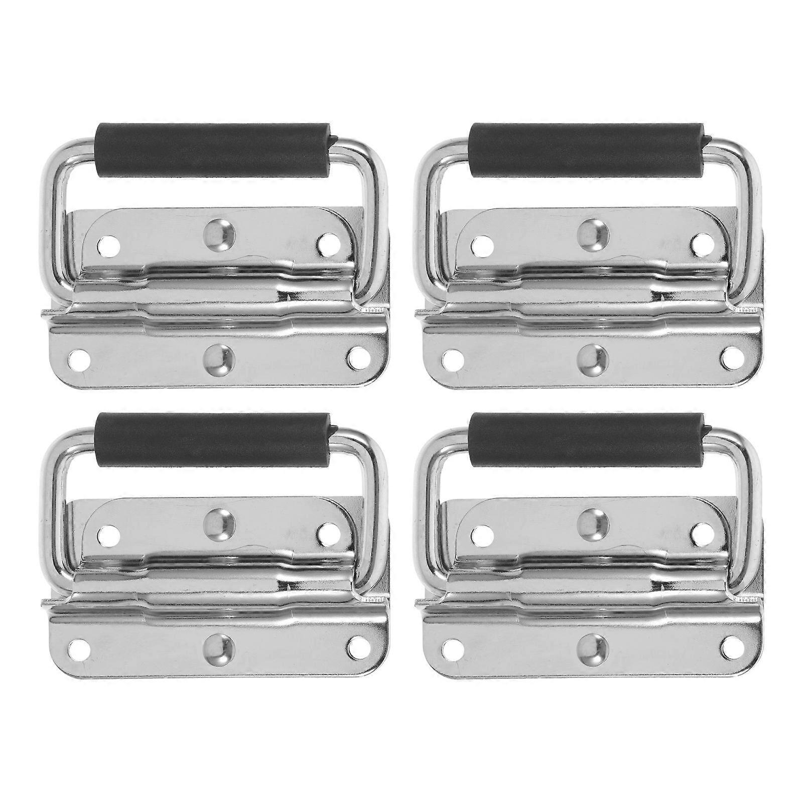 4pcs Heavy Duty Mount Chest Handles   Durable Replacement Box Handle for Toolboxes & Industrial Equipment, Easy Install & Folding Design