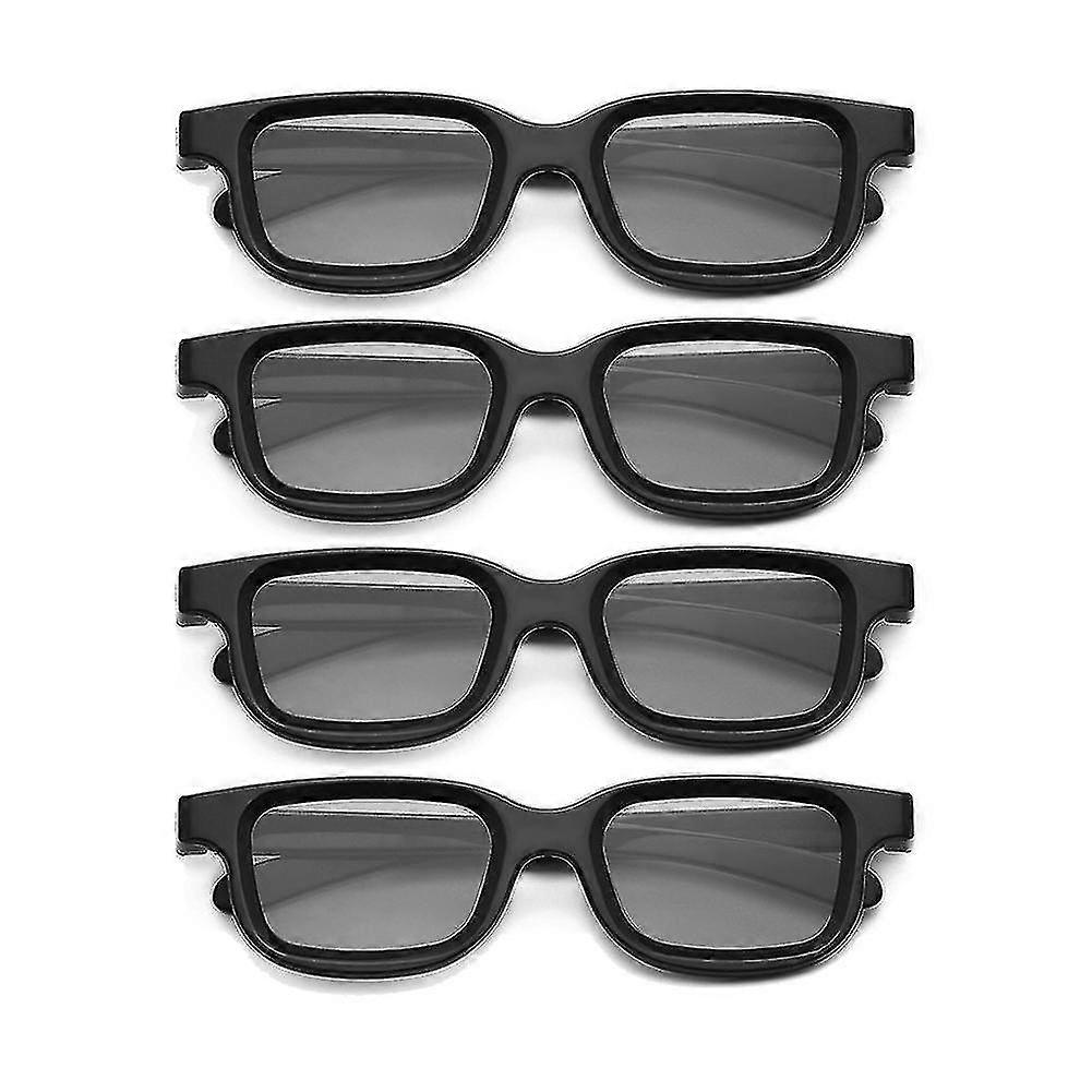 4Pcs Polarized Passive 3D Glasses for 3D TVs and Cinemas, Compatible with 3D Gaming and TVs