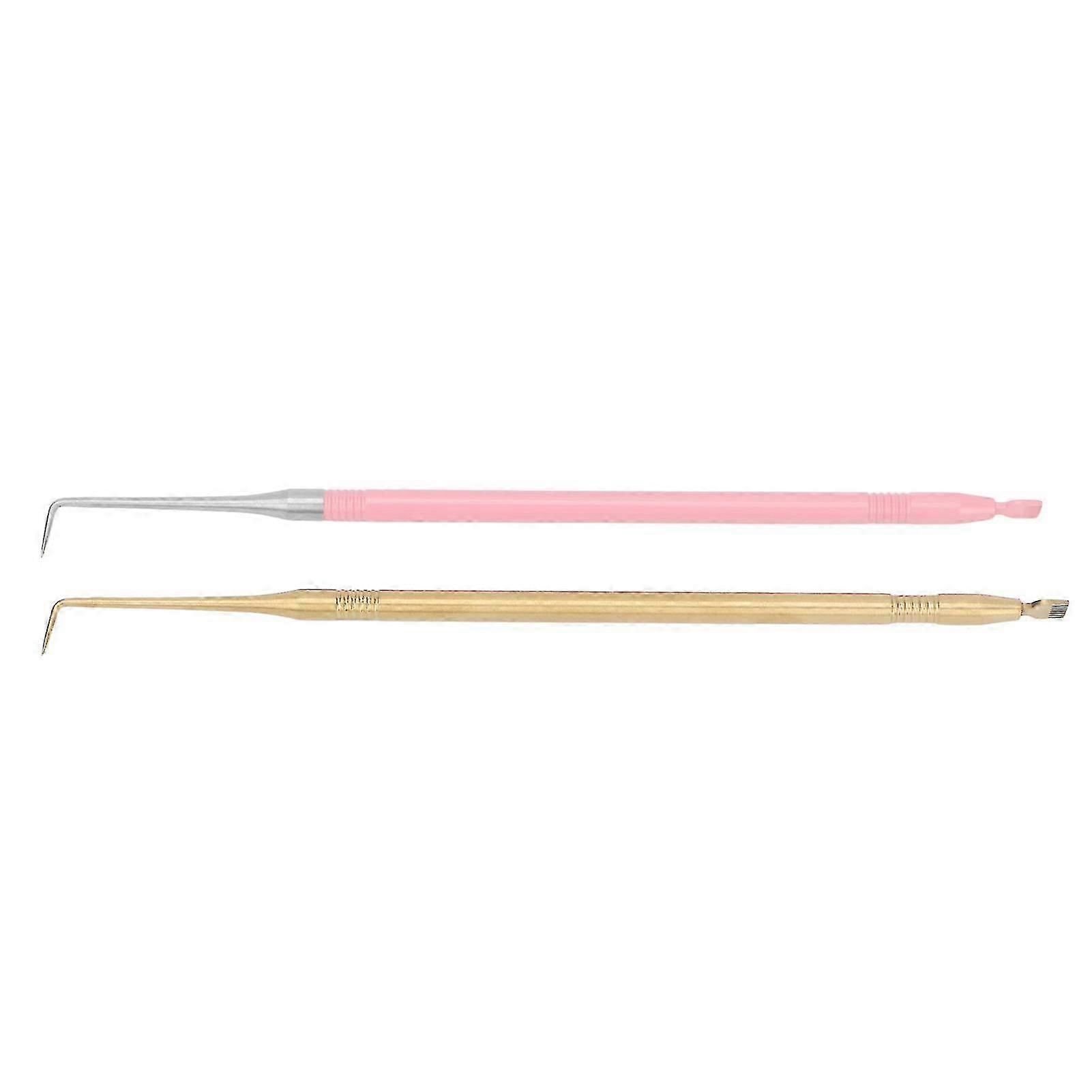 Lash Perm Lift Tools 2pcs Stainless Steel Curved Tip Short Comb Separation Rods
