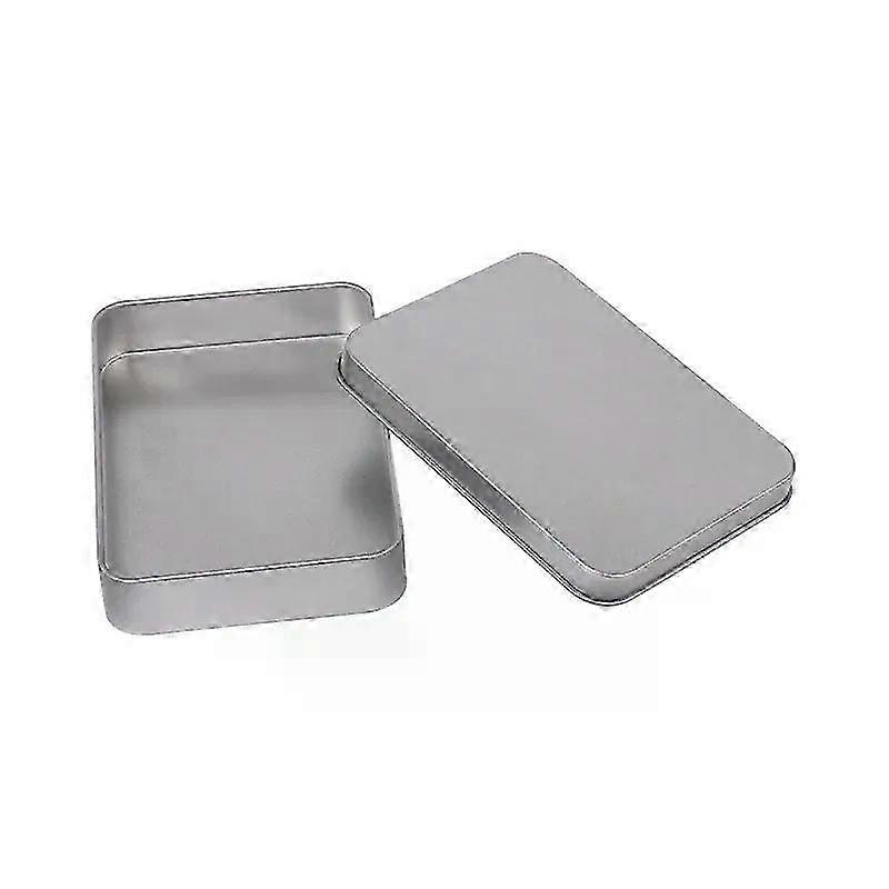 Metal Rectangle Silver Black Game Cards Storage Box Empty Tinplate Box For Coins Candy Keys Tarot