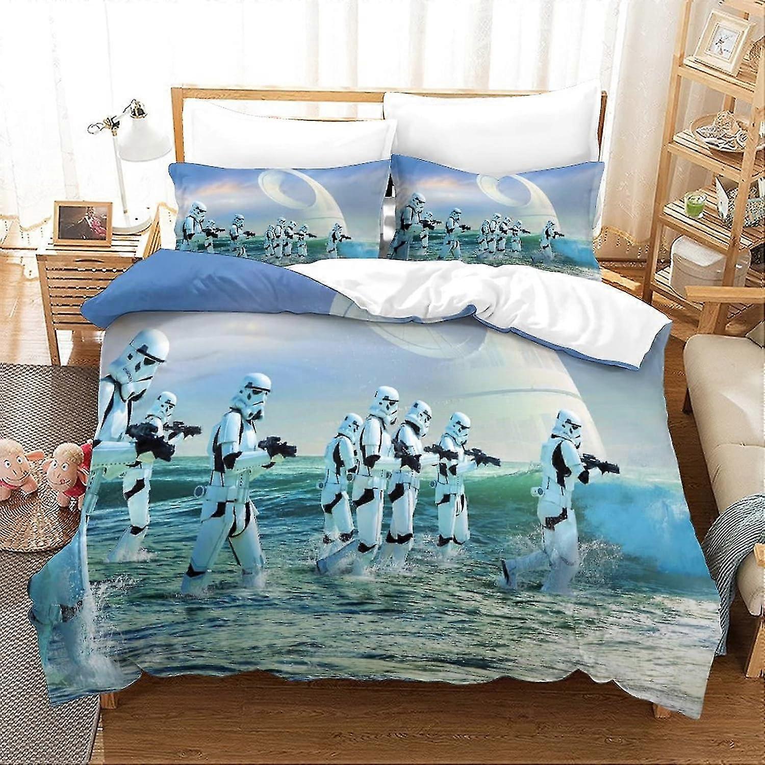 Ensemble de housse de couette Star Wars, ensemble de literie en microfibre ultra douce de 3 pièces pour enfants, adolescents et adultes
