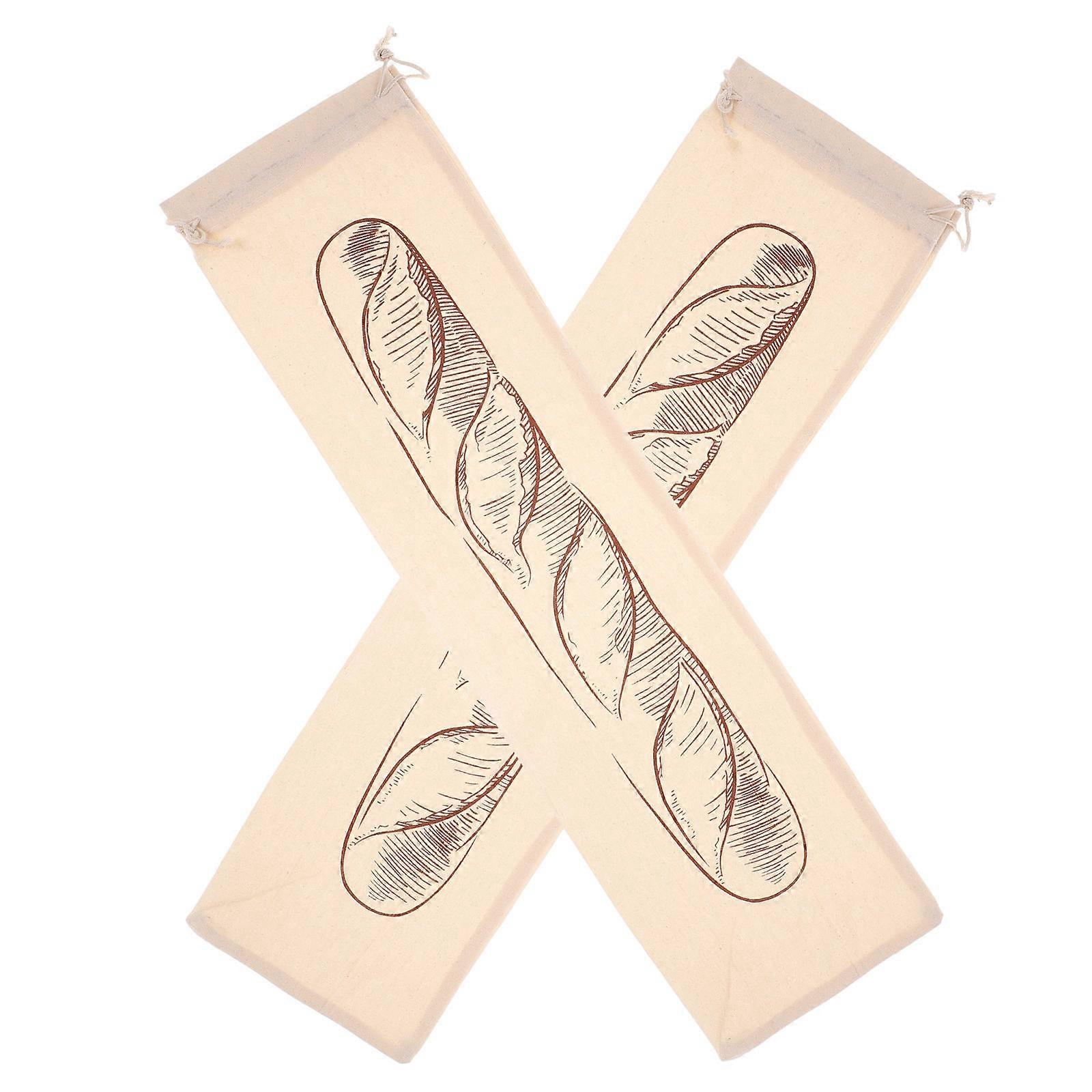 Drawstring Linen Bread Bags for Bread Storage 2Pcs Reusable Bags