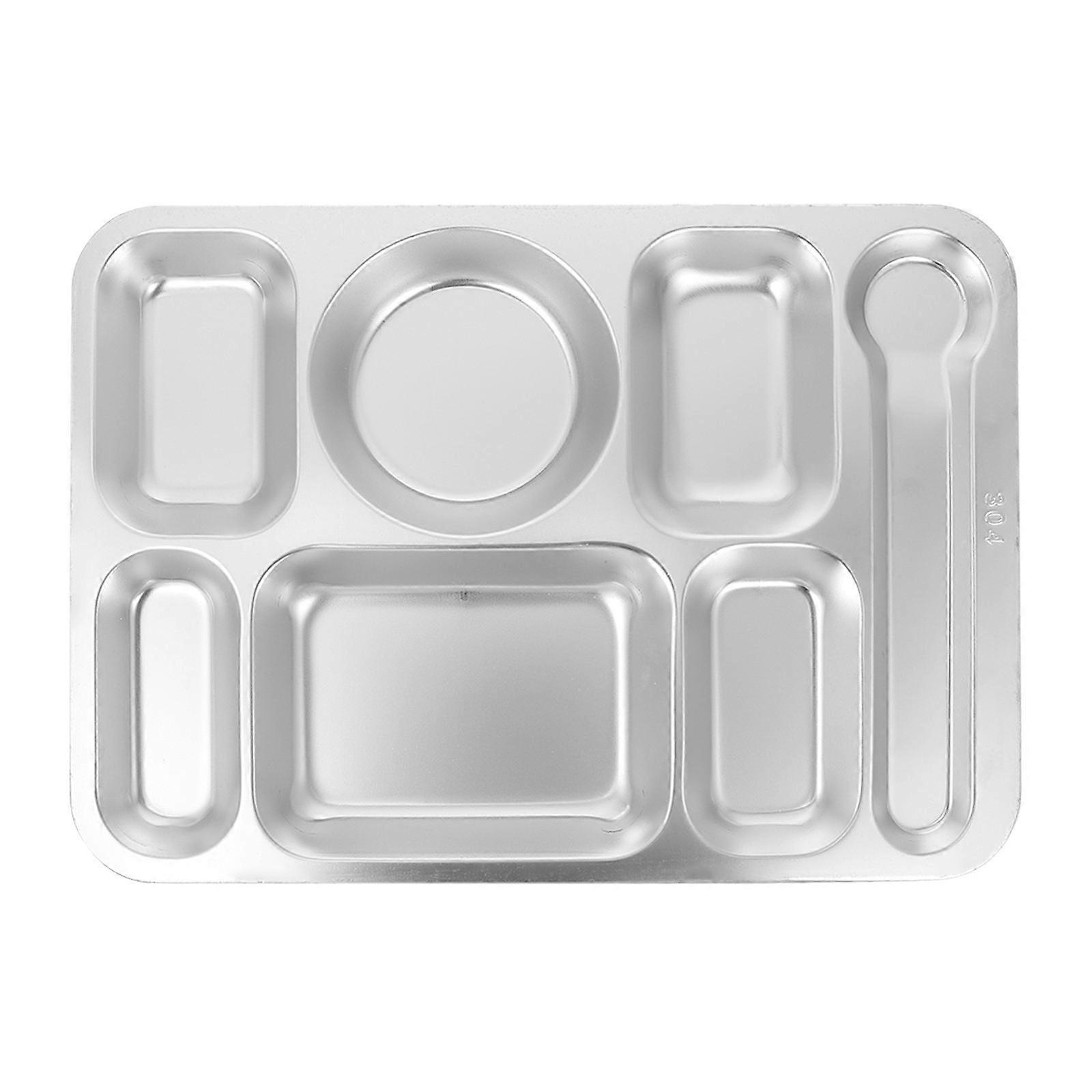 Stainless Steel Divided Food Tray with Multiple Compartments for Portion Control – Ideal for Lunch, Picnics, and Dieting at Home