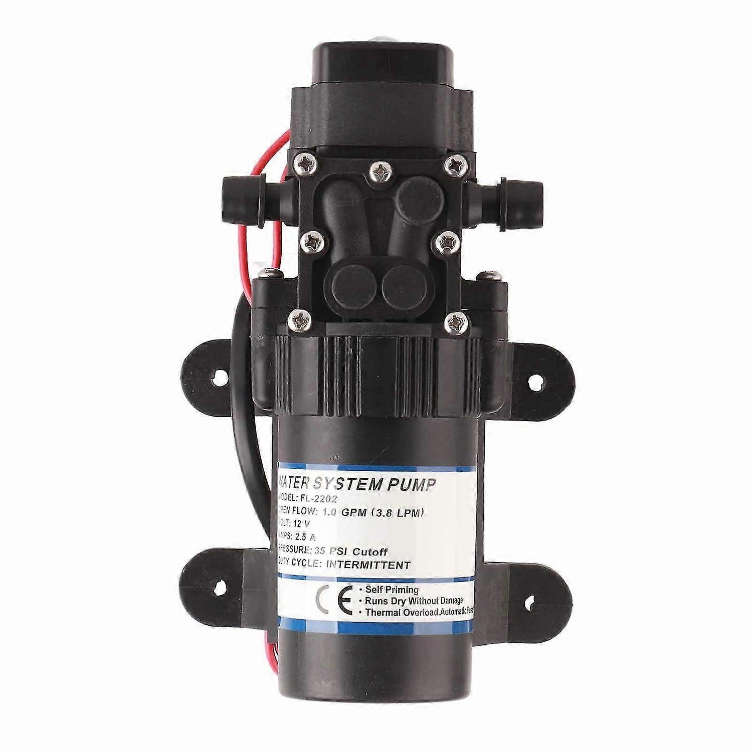 Miniature DC Booster Pump 1.0GPM 2.5A 35PSI Permanent Magnet Motor Self Priming Sprayer Pump DC12V