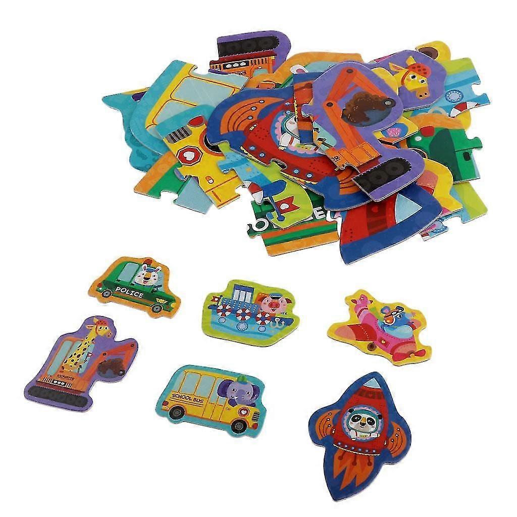 Traffic-Themed Paper Puzzles: Creative Early Learning Activity for Young Children