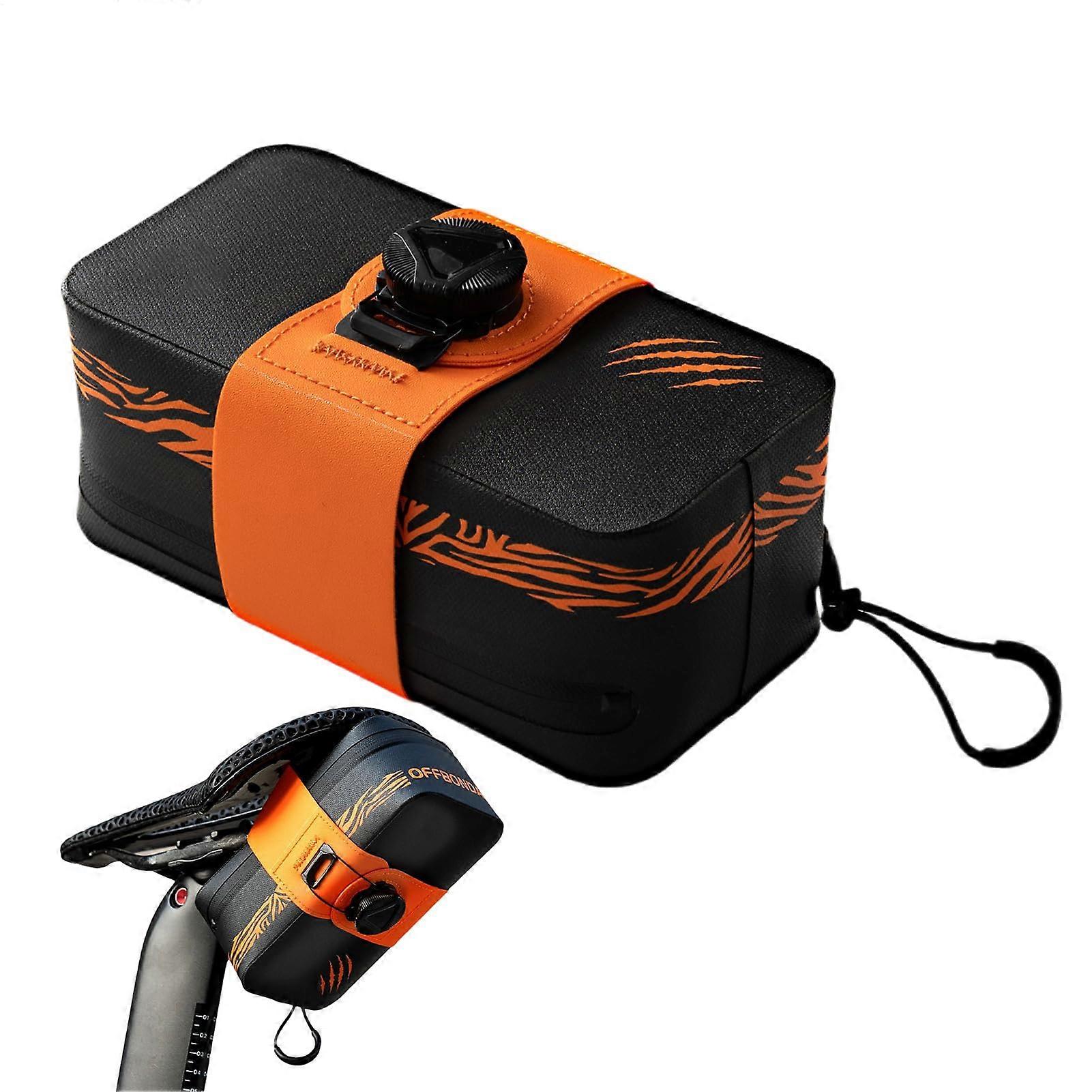 Bicycle Saddle Bag  Waterproof Lightweight Storage with Easy Attachment, Orange Ref: 1486