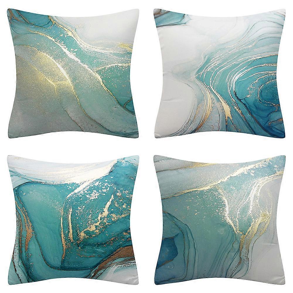 Marble Turquoise Marble Texture Gold Silver Luxury Throw Pillow Covers