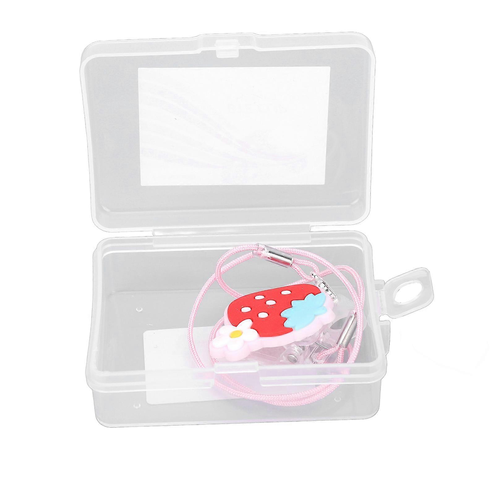 Clip Holder Prevent Lost Portable Strawberry Pattern Hearing Aids Fixation Strap for Kids Elderly