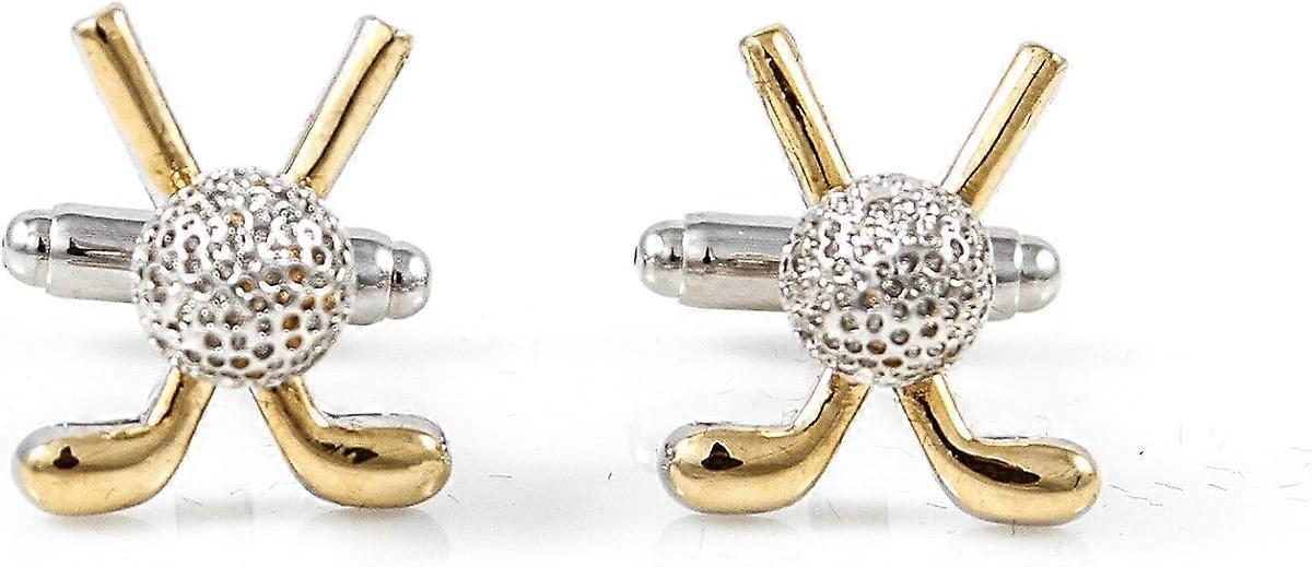 Golf Ball  Clubs Pair Cufflinks Double-layer electroplated cuffli
