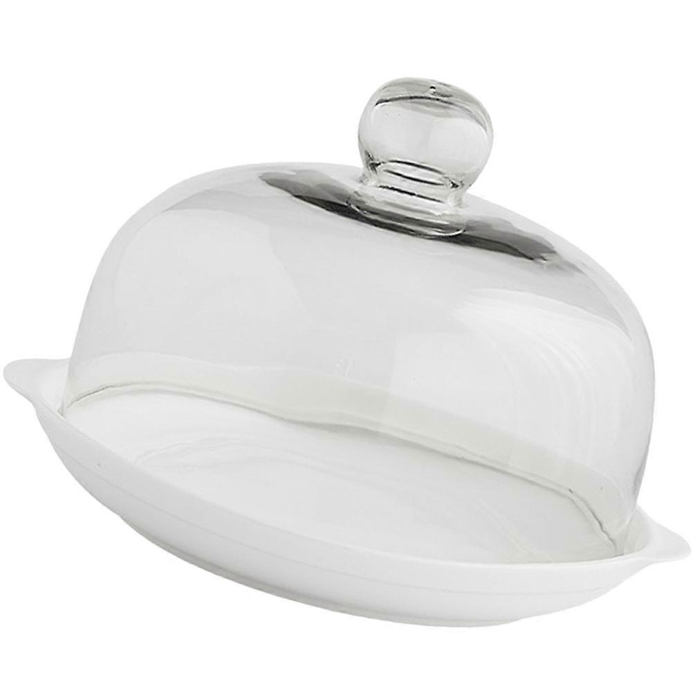 Microwaveable Food Tray with Dome Household Users Glass 22.5x22.5x16.5cm Certified Material 1 Set