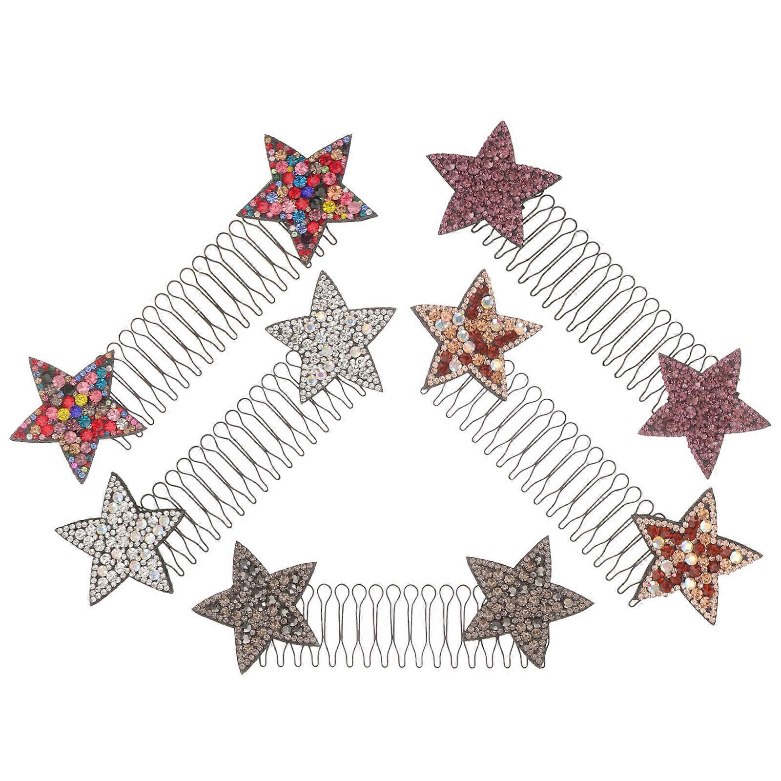 スターヘアアクセサリーヘア片付けメタルヘアサイドコーム女性プレゼント5個を与える