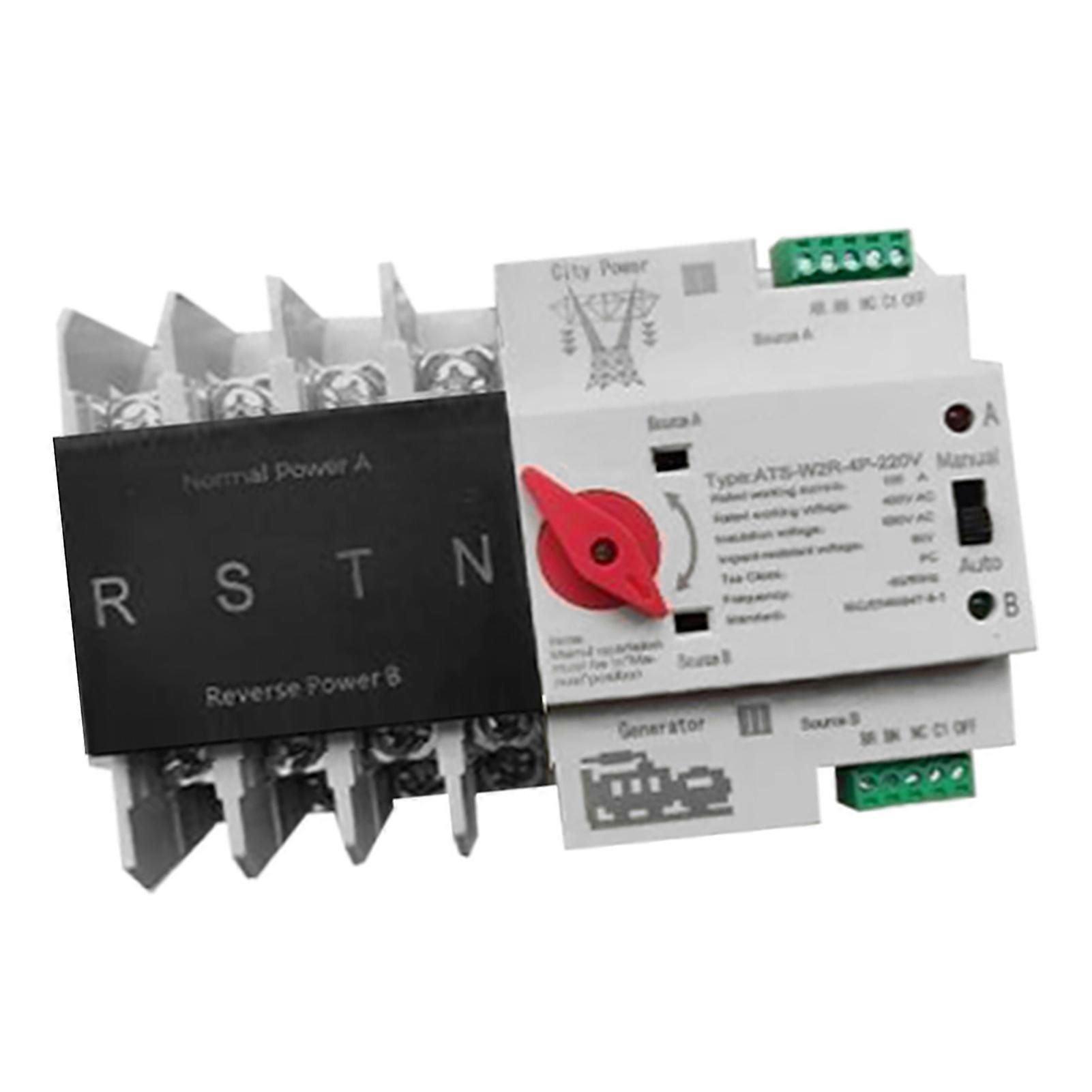 Compact Automatic Transfer Switch Electrical Selector Switches Dual Power Switch Solar Power Rail Type Household Power Transfer Switch