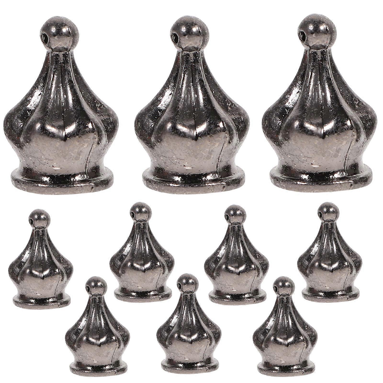 Black Plastic Lamp Finials with Screw Caps for Decor Easy to Install Desk Lamp Accessories