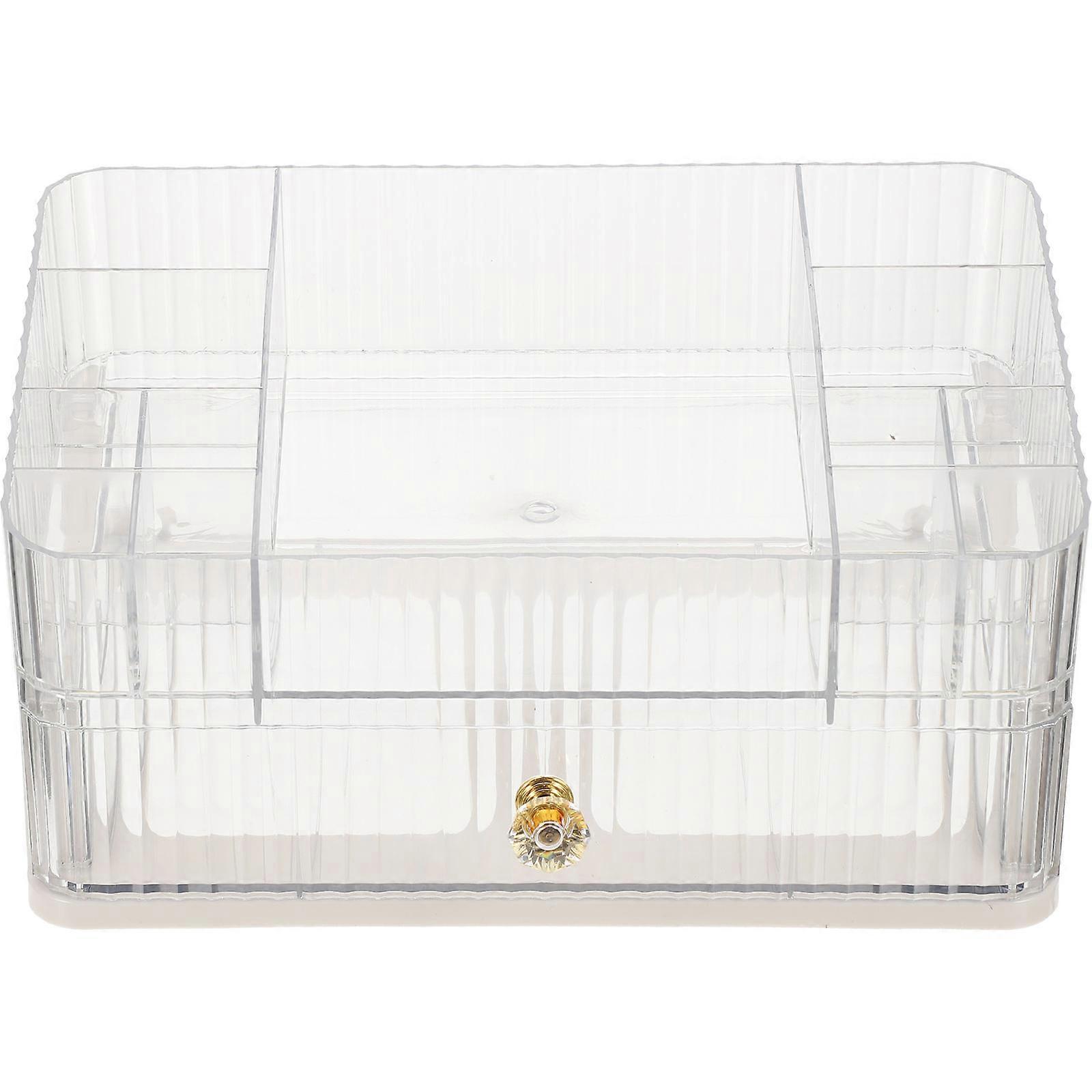 Cosmetics Storage Organizer Rectangular Plastic Storage Case 25.5X16.5X12.2CM Dustproof 1Set