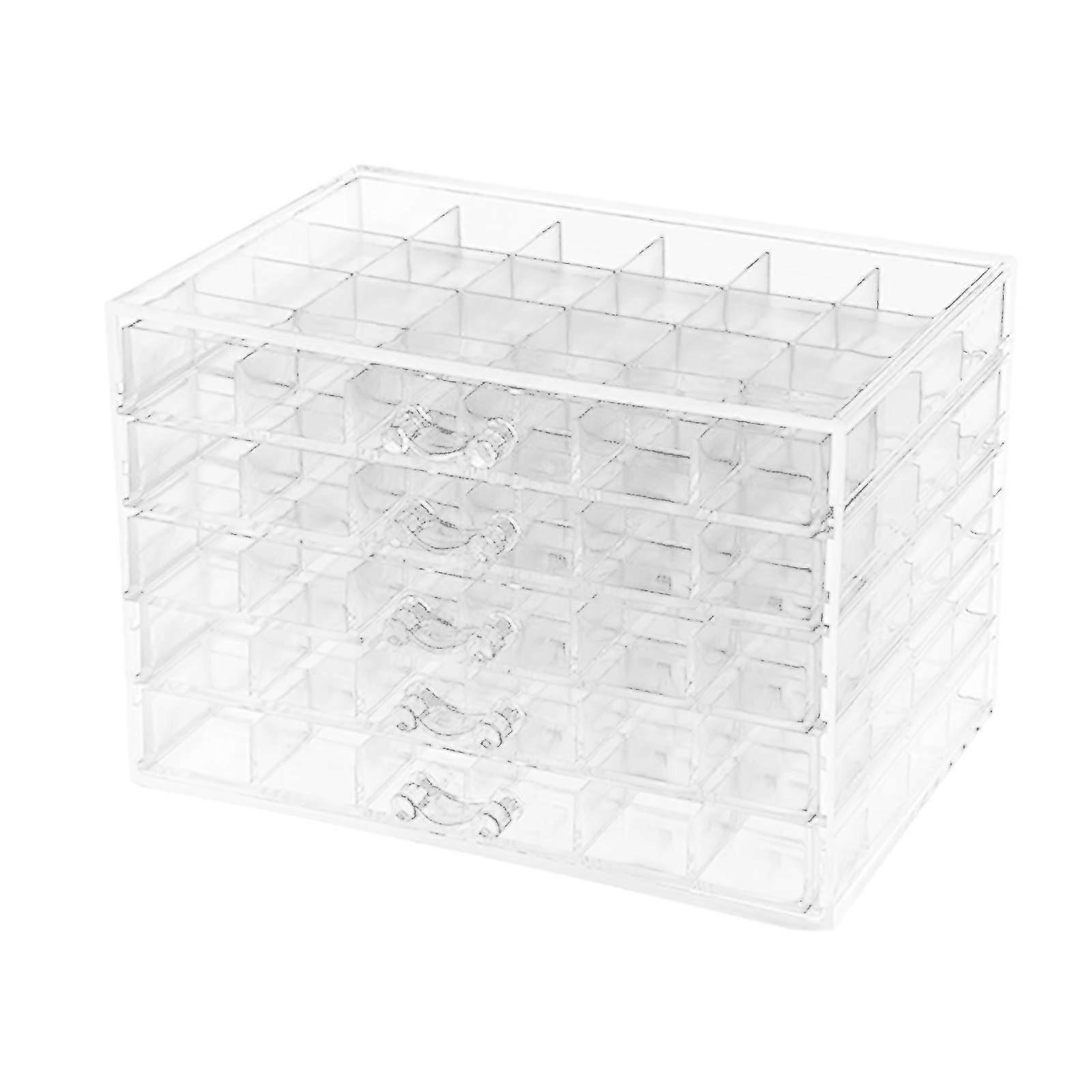 5layer transparent acrylic storage drawers, 120 grid nail art decorations drawer with ample space for many decorations, for nail polish.
