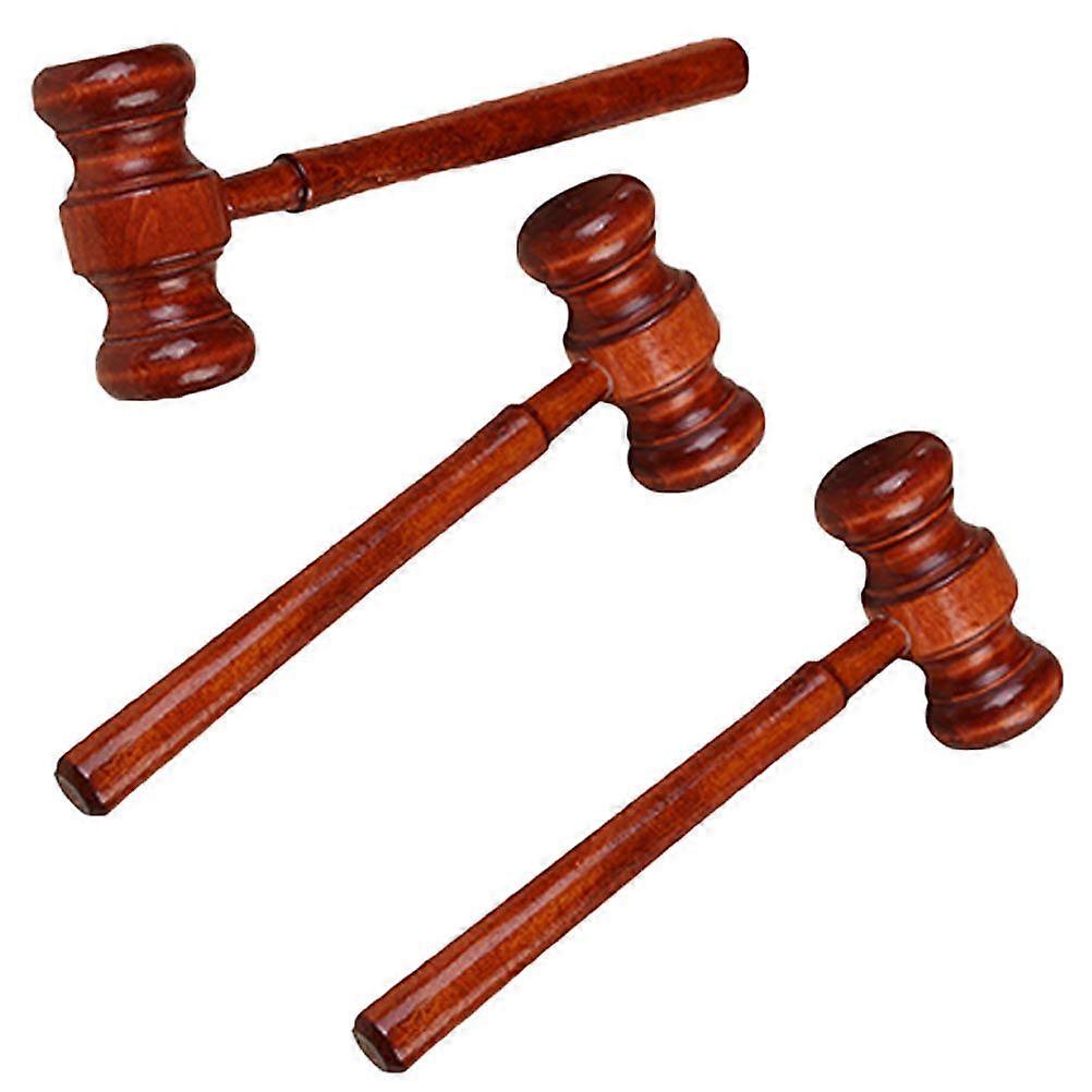 3Pcs Wooden Judge Hammer Mallet Pounding Toy Creative Beating Gavel Toys