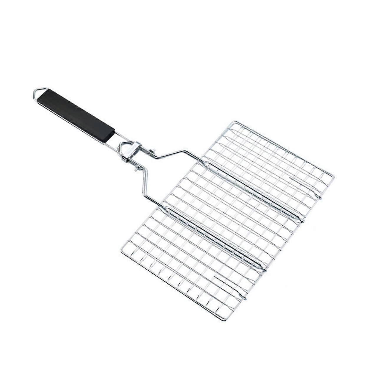 Grill Basket for BBQ with Removable Wooden Handle, Heat Resistant for Vegetables, Ideal for Camping and Garden Parties