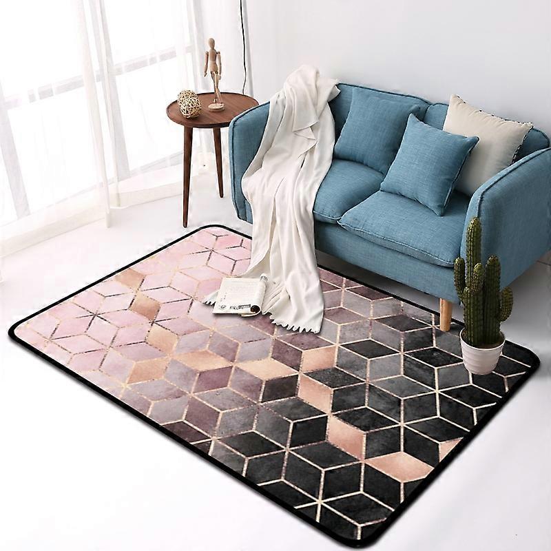 Geometric Pattern Bedroom Door Rug Decorative Mat 60x90cm