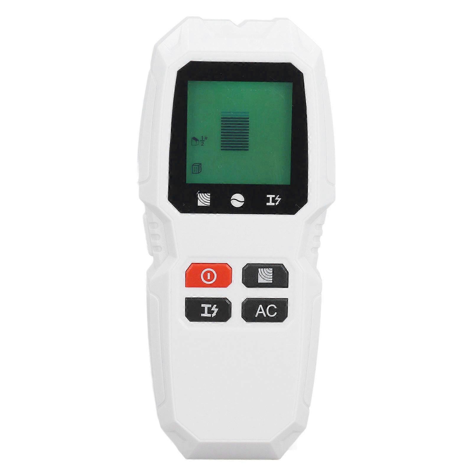 5 in 1 Handheld Stud Finder Quick Locating Stud Scanner for Center and Edges of AC Wire Wood Beam Joist Metal White