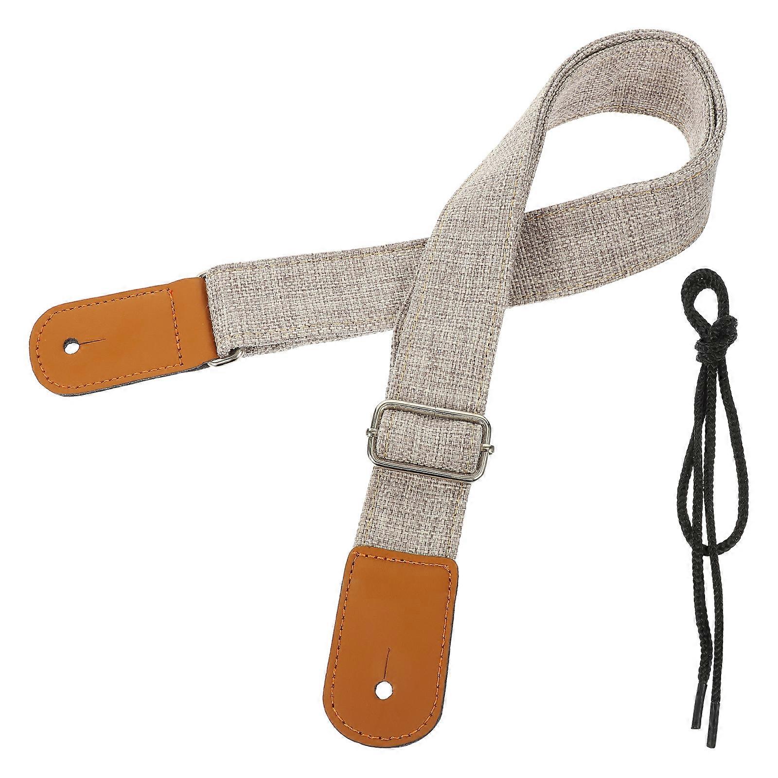 Chic Woven Ukulele Shoulder Strap – Durable, Skin Friendly & Easy to Clean for Ukulele, Mandolin & Banjo Players – Light Grey
