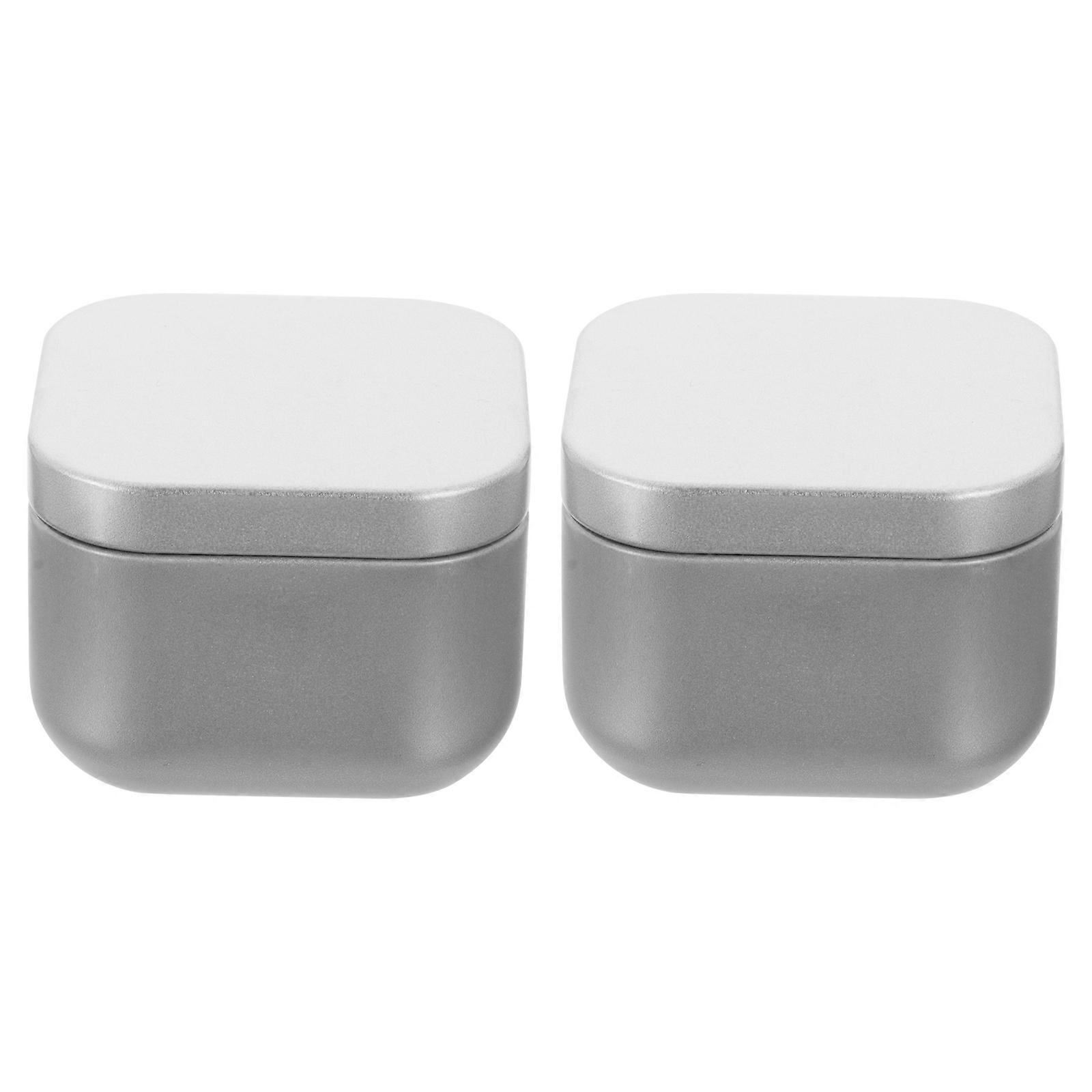 2pcs Square Empty Candle Tins for DIY Scented Candles – Durable Airtight Storage Containers for Preserving Contents