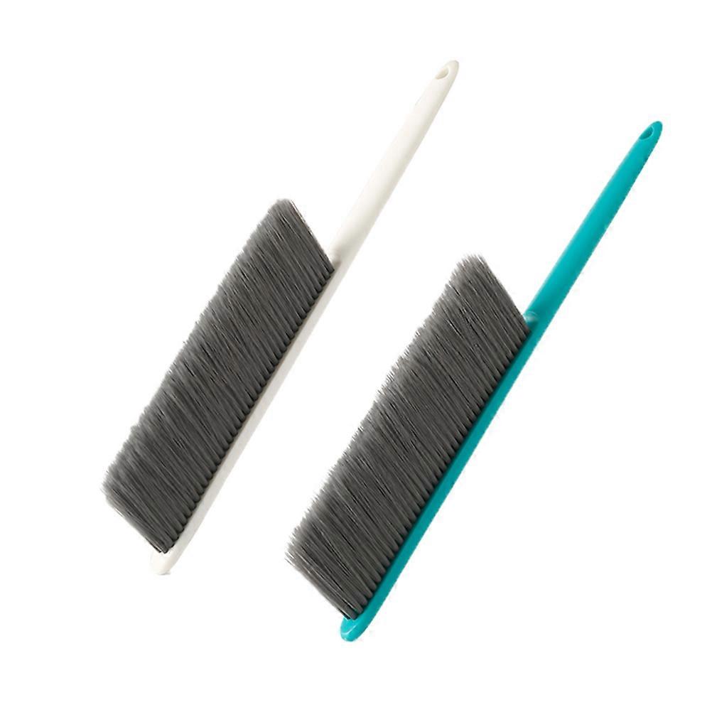 White Plastic Long Handle Cleaning Brush for Sofa Carpet with Soft Bristles Does Not Damage